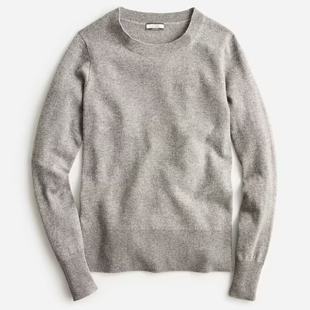 J.Crew Cashmere Classic-fit Crewneck Sweater in Heather Ash